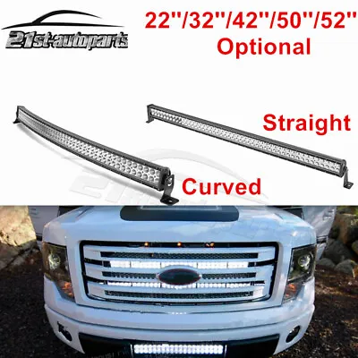 22/32/42/50/52 Inch Curved/Straight Light Bar Flood Spot Combo Roof Bumper Light • $74.99