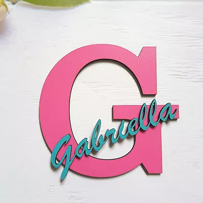 Personalised Wooden Name Plaque Door Sign Children Room Wedding Birthday Gift • £5.99