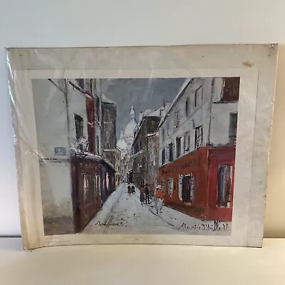 Maurice Utrillo  Montmartre Sacre Coeur In Winter  Lithographed Print 1960 • $199.99