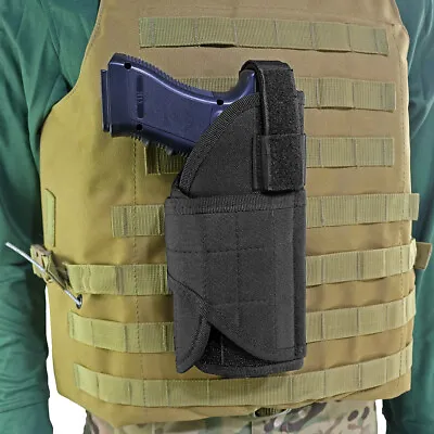 Tactical Adjustable Molle Waist Pistol Holster Right Hand Gun Holster Belt Pouch • $14.93