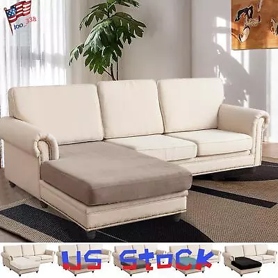 Elastic Velvet Plush Sofa Seat Cover Slipcover Couch Furniture Protector L Shape • $28.70