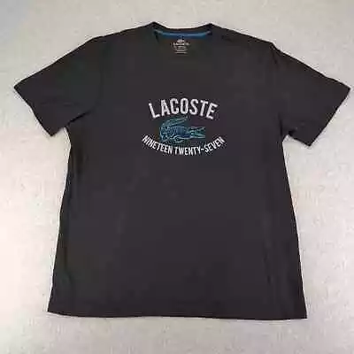 Lacoste Shirt Mens 7 2XL* Black Graphic Print Big Croc Spell Out 1927 Casual • $17.97