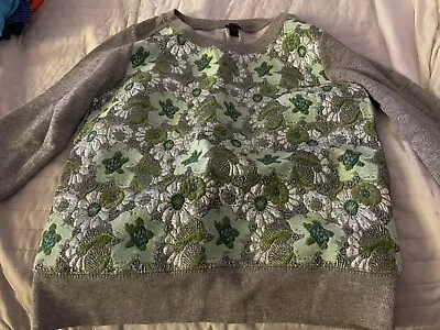 J Crew Floral Metallic Sweatshirt • $15