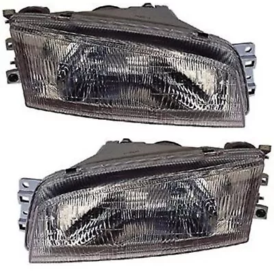 Headlight Set For 97-99 2000 2001 Mitsubishi Mirage Left And Right With Bulb 2Pc • $57.53