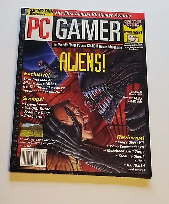 PC Gamer Magazine Vol. 2 #3 March 1995. W/3.5 The Incredible Machine 2 Disk. VG • $15