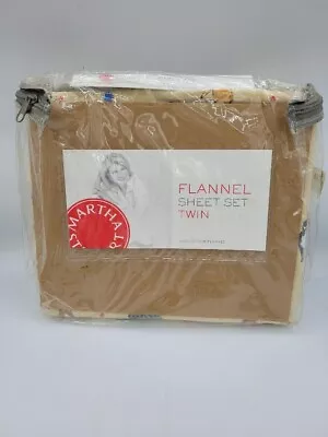 Martha Stewart Flannel Beige Cat Twin Size  Flat Sheet-READ • $20