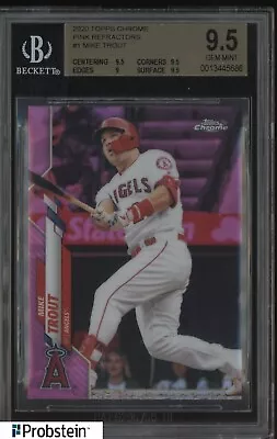 2020 Topps Chrome Pink Refractor Mike Trout Angels BGS 9.5 GEM MINT • $0.99