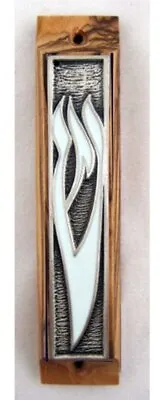 Olive Wood Mezuzah With Shema Israel Scroll - Large 6 Inches With Scroll • $21.50