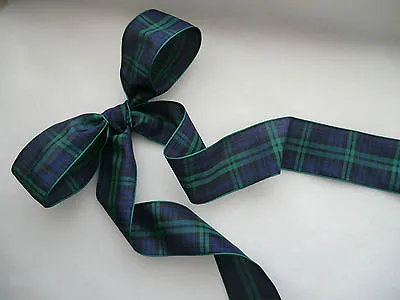 CLAN TARTAN RIBBON  BLACK WATCH  70  40  25  16mm  BURNS  WEDDING  CRAFT  HAIR • £1.25