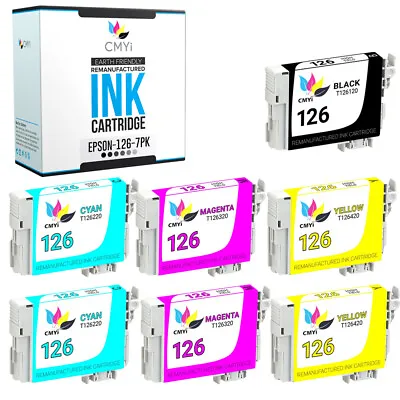 7PK T126 Black Color Ink Cartridges For Epson 126 Fits Stylus NX330 Workforce WF • $23.09