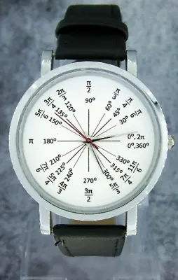 Mathematics 'Unit Circle' Wristwatch. Radian Angles Across Dial Black Strap • $24.90