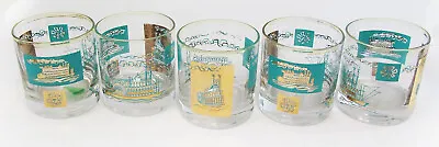 Vintage Mid Century  MCM Steamboat Paddle Boat Cocktail Glasses SC • $69.99