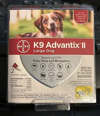 K9 Advantix II LARGE Dogs 21-55 Lbs * Repel & Kill Flea / Ticks + * 2 Dose *New • $33.99