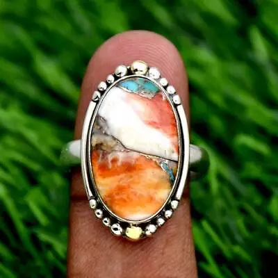 Oyster Copper Turquoise 925 Sterling Silver Ring Mother's Day Jewelry MA-5 • $15.97