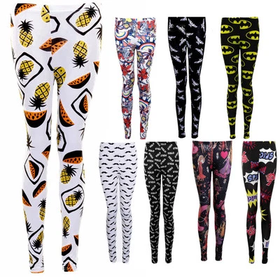 £4.99 • Buy Womens Bat Novelty Car Doll Pineapple Fruit Moustache Party Stretch Leggings
