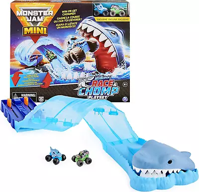 Monster Jam Mini Megalodon Race And Chomp Playset With 2 Monster Jam Mini Truck • $36.99