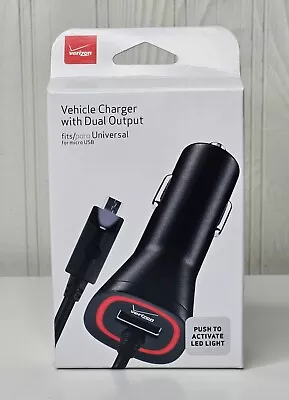 Verizon Micro USB Car Charger With Dual Output & LED Light 3.4 AMPS NEW SEALED • $5.99