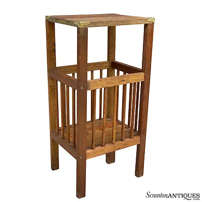 Vintage Farmhouse Country Pine Plant Stand Occasional Side Table • $380