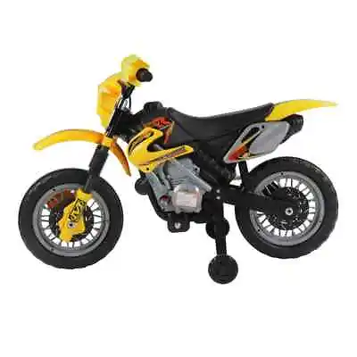 HOMCOM 6V Electric Ride On Bike Motorbike Kids 3-6Yrs Lights Motorcycle Yellow • £74.95