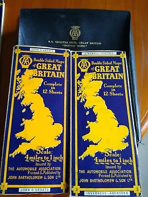 Vintage AA  Maps Of Great Britain With Original Case • £15.99