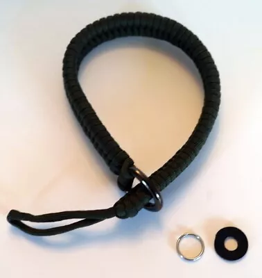 Paracord Wrist Camera Strap (Dark Green) Complete With Eye & Protector Ring. • £12.50