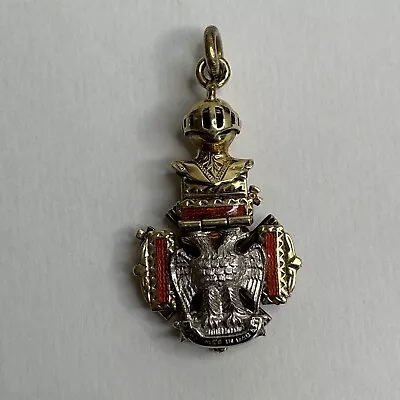 Vintage Masonic 14k Gold Knights Templar Freemason Shriners Pendant Fob 7.4g • $699.99