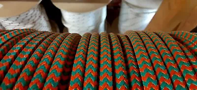 1/4 X 200 Ft. Double Braid-Yacht Braid Polyester Rope. Herringbone. Teal/Orange • $64