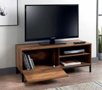 Modern Rustic Oak TV Cabinet Stand Unit Media Storage Space Shelves Doors Drawer • £124.95