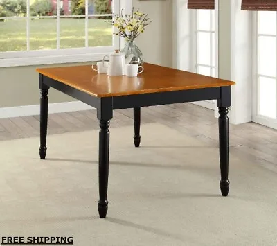 Farmhouse Dining Table For 6 People Sturdy Wood Two-Tone Finish • $205.95