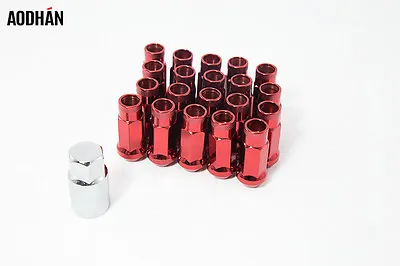 12X1.5 Red Open Aodhan XT51 Lug Nuts 20Pc W/Key Fit Motegi Stance Tsw Rim • $44.99