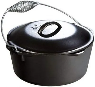 L8DO3 5-Quart Cast Iron Dutch Oven Pre-Seasoned Multi Cooker Stock Pot Black • $56.33