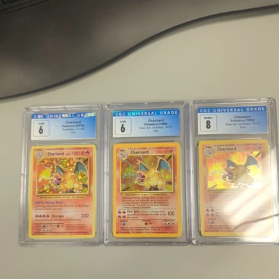 $355 • Buy (3) Pokémon Charizard Base Set 4/102 Pokemon Holo Unlimited- Holo Rare