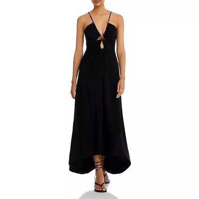 Ramy Brook Womens Milly Black Knit Keyhole V-Neck Maxi Dress M BHFO 5265 • $152.50