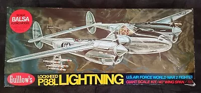Guillows P-38 LIGHTNING 40  Giant Scale Kit For Ff/cl Or R/C Upgrade. • £85