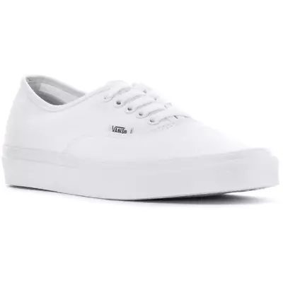 Vans AUTHENTIC Mens Womens Tru White VN000EE3W00 Canvas Low Top Skateboard Shoes • $50.95