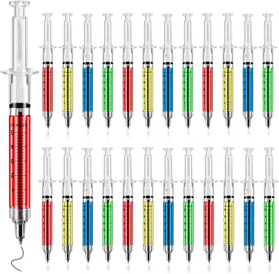 SunAngel Multi-Color Syringe Pen Black Ink Nurse Doctor Office Supplies (24) • $12.93