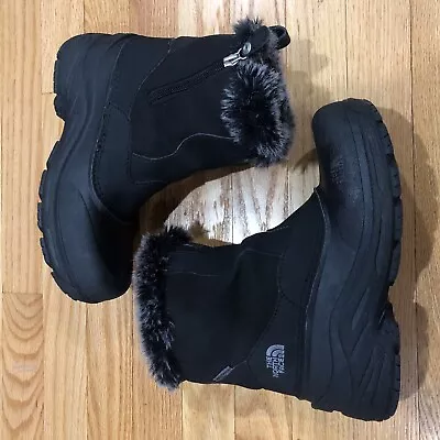 The North Face Womens Snow Winter Boot Black Faux Fur Lined Heat Seal Size 5 • $85