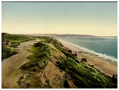 England. Milford On Sea. Cliffs Looking West.  Vintage Photochrome By P.Z Pho • £153.19