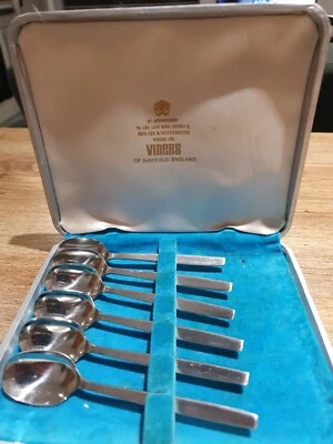 £14.99 • Buy X 6 Vintage Viners Of Sheffield Stainless Steel Teaspoons 
