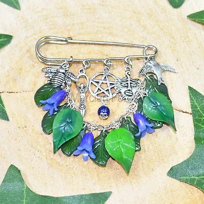 Bluebell Brooch Cloak Fastener - Pagan Jewellery Beltane Goddess  • £15.50