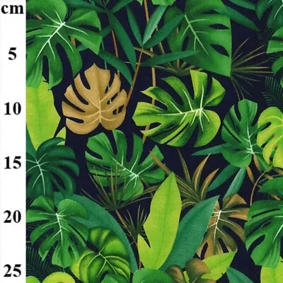 Crafts Fabrics Rose & Hubble Green Tropical Palm Leaf Cotton Poplin Material Set • £3.99