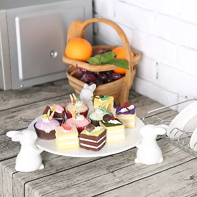 £36.19 • Buy MyGift 16 Inch White Ceramic Bunny Rabbit Cake Stand Dessert Server Display Tray