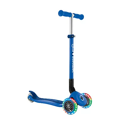 Globber PRIMO Foldable Lights 3 Wheel Scooter - Navy Blue • $149