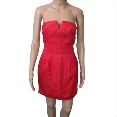 Seduce Dress Sz 8 Red Strapless Cocktail Party Casual Sweetheart Neck • $34.33