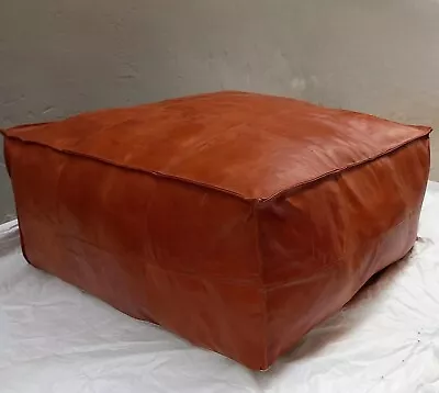 Decorative Seat Retro Moroccan Real Ottoman Style Footstool Pouffe Goat Leather • $152