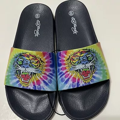 New ED HARDY Women's Size 8 Tiger ELECTRA-01L Slides HTF RARE! • $16.37