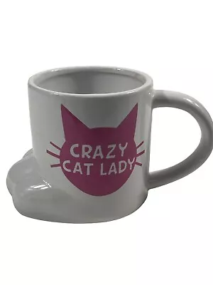  Crazy Cat Lady  Ceramic Coffee Cup Mug Funny Novelty Gift 16 Oz.  Paw Shaped • £9.58