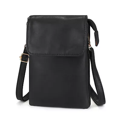 Men Leather Waist Bag Shoulder Crossbody Bags Retro Mobile Phone Belt Bum Pouch • £9.49