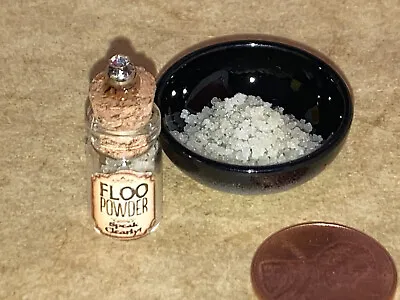 Tiny Floo Powder Glass Potion Bottle & Bowl Magic Witch Glow In The Dark Potter • $11.99