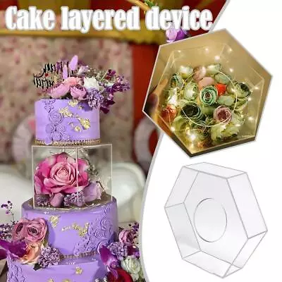 Acrylic Cake Separator Wedding Cake Fillable Clears Cakes Display Stands L5M3 • £11.81